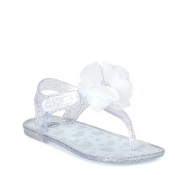 Wonder Nation Glitter Sandals with White Flower - Picture 1 of 8